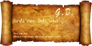 Grüner Dávid névjegykártya